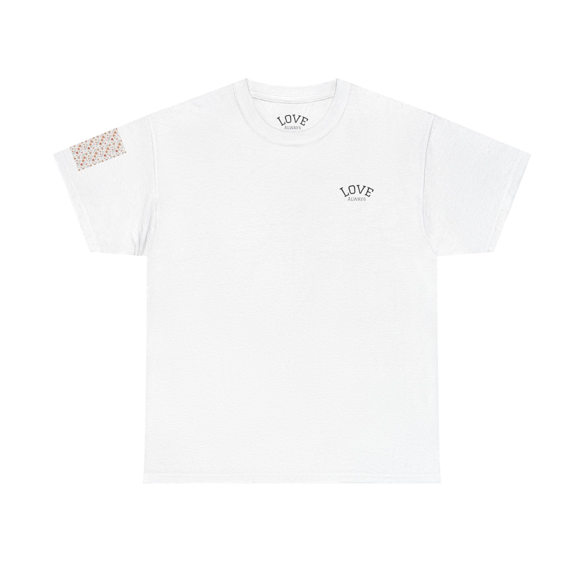 Love Script Pattern Tee | White tee with scripted "Love" back print