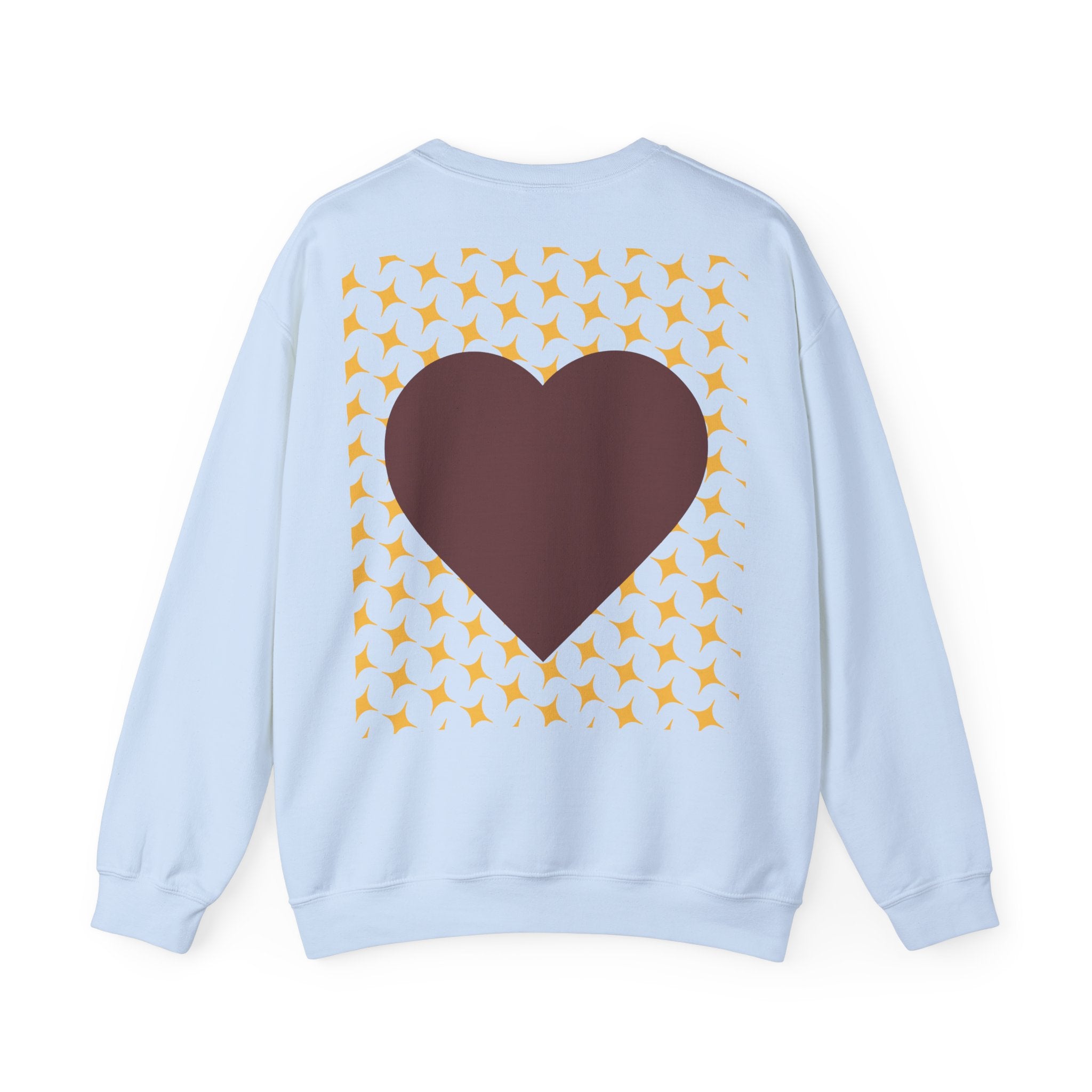Brown Heart Pattern 'My Love' Sweatshirt | Geometric Star Grid Love Design