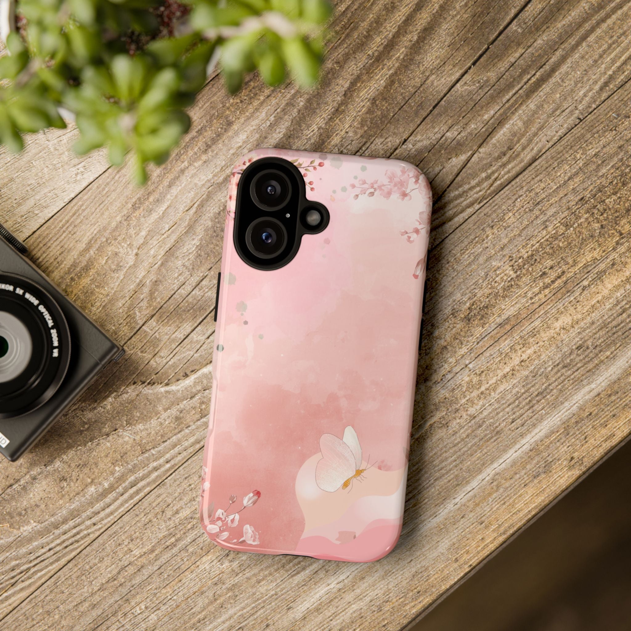 Pink Sakura Butterfly phone case | Tough Case