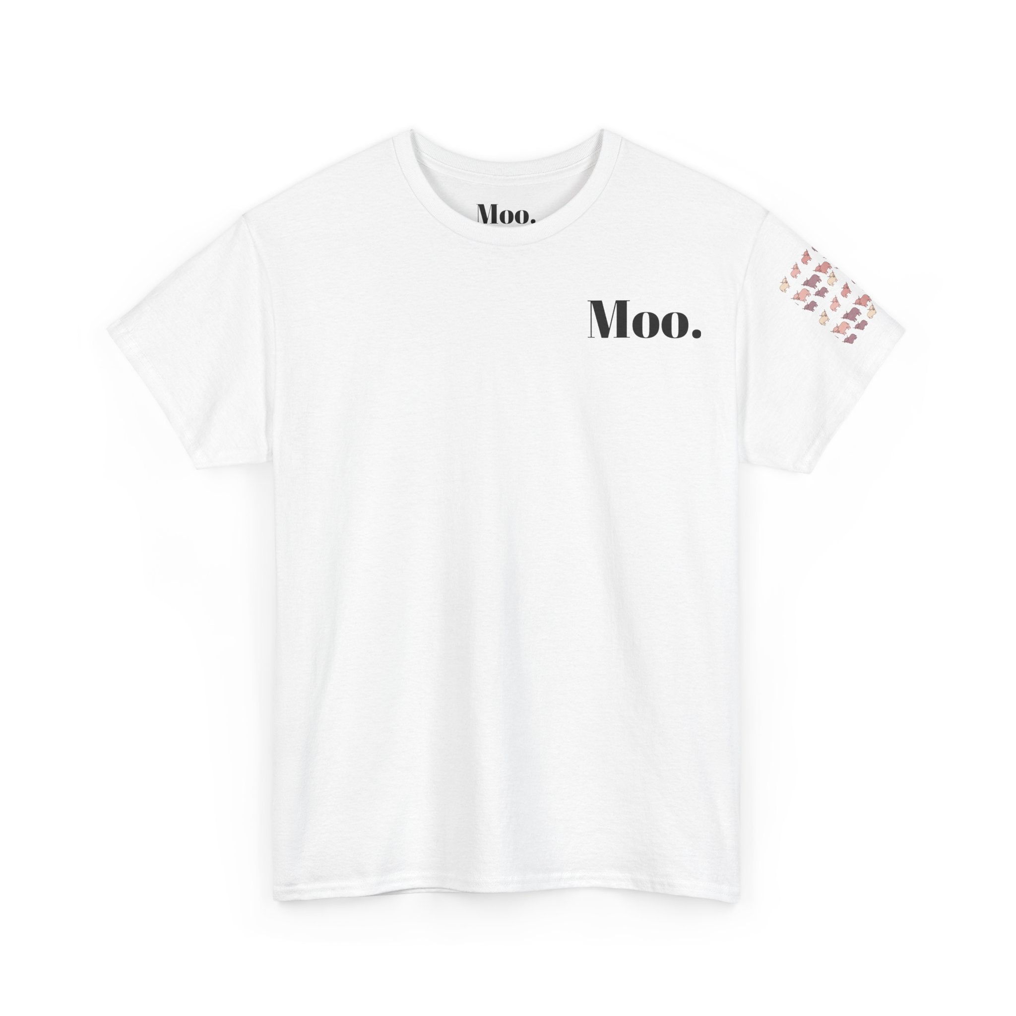 Moo text tee | Cow pattern tee