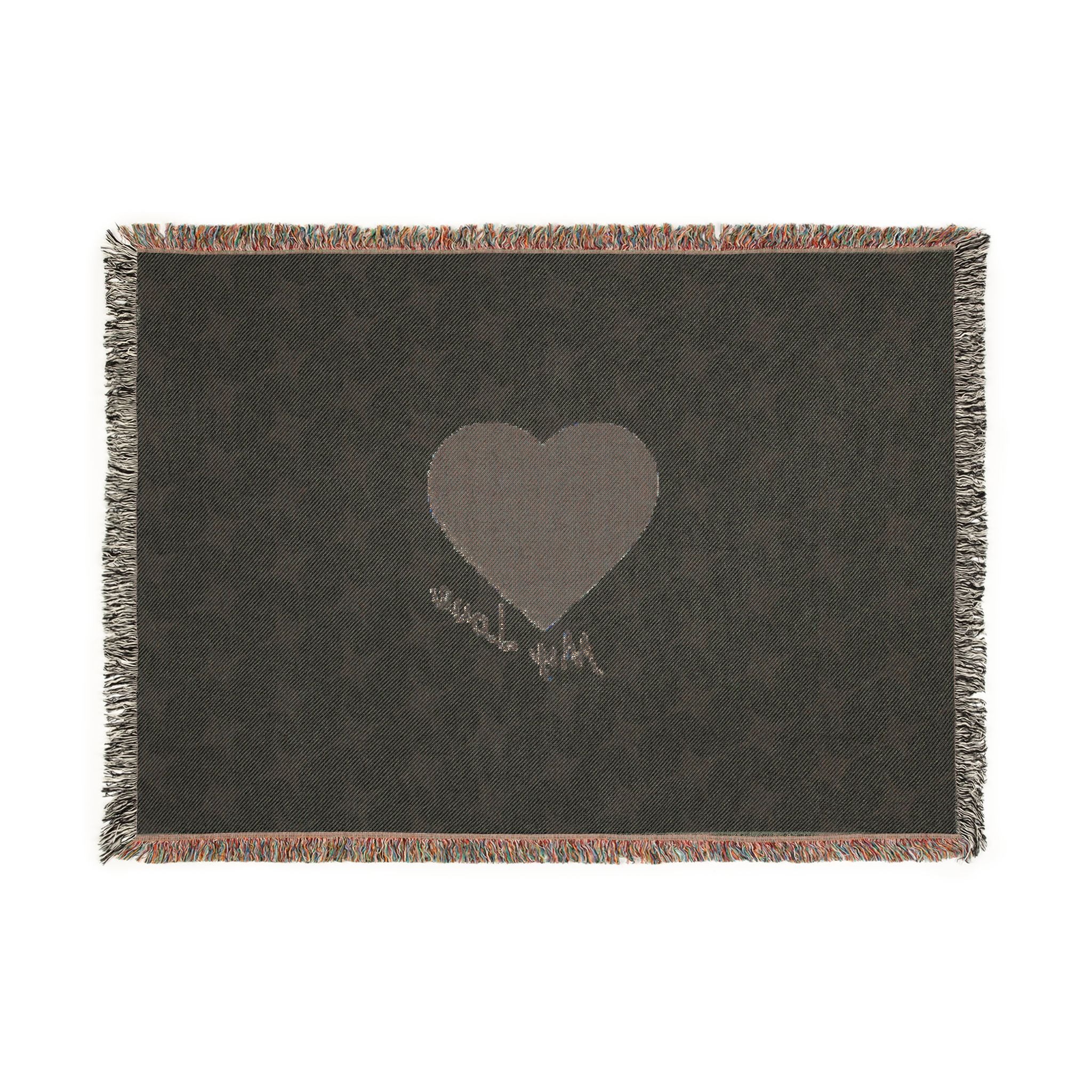 Braune Herzmuster-Webdecke | Kuscheldecke mit Herzmotiv, gemütliche Wohndekoration