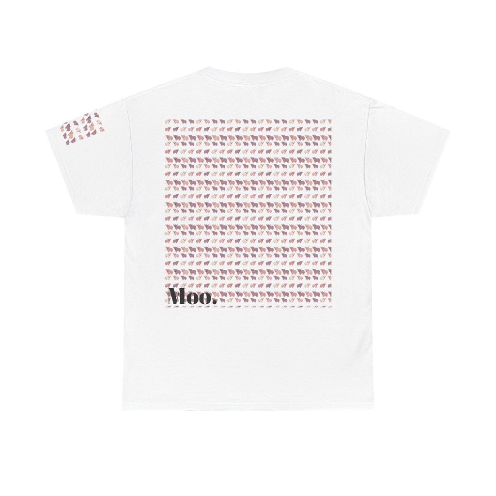 Moo text tee | Cow pattern tee