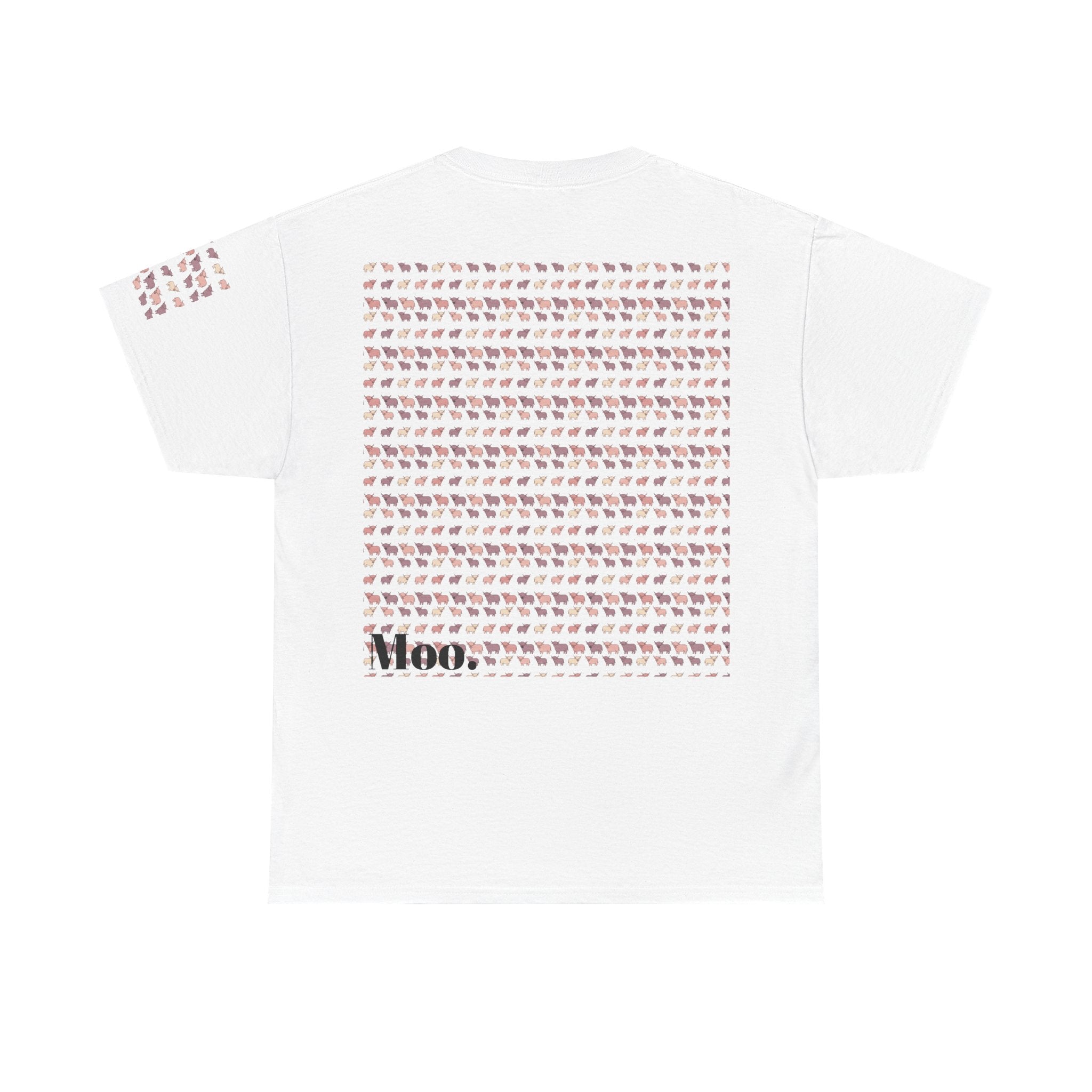 Moo text tee | Cow pattern tee