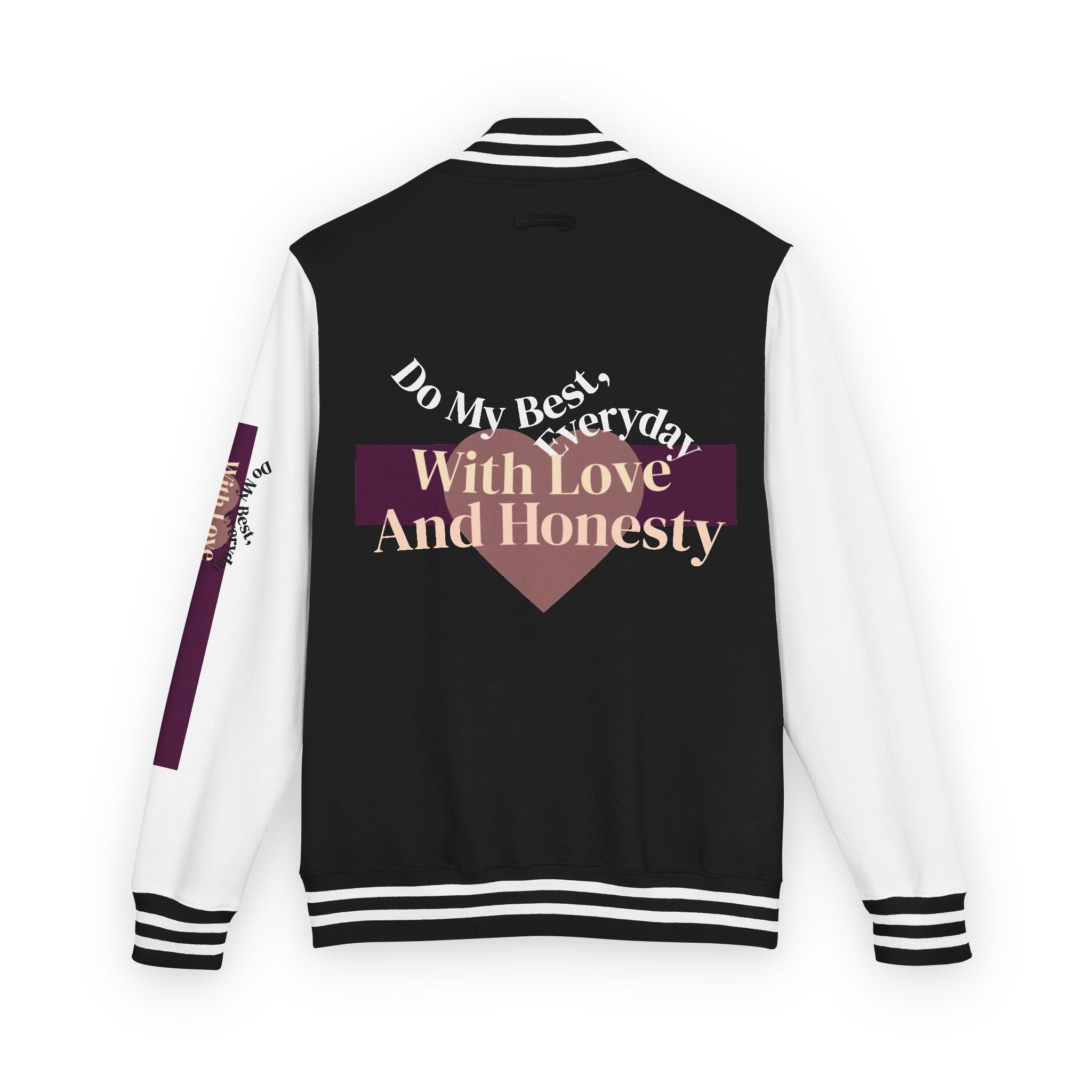 With Love And Honesty jacket | Letterman Jacket, Motivational Quote