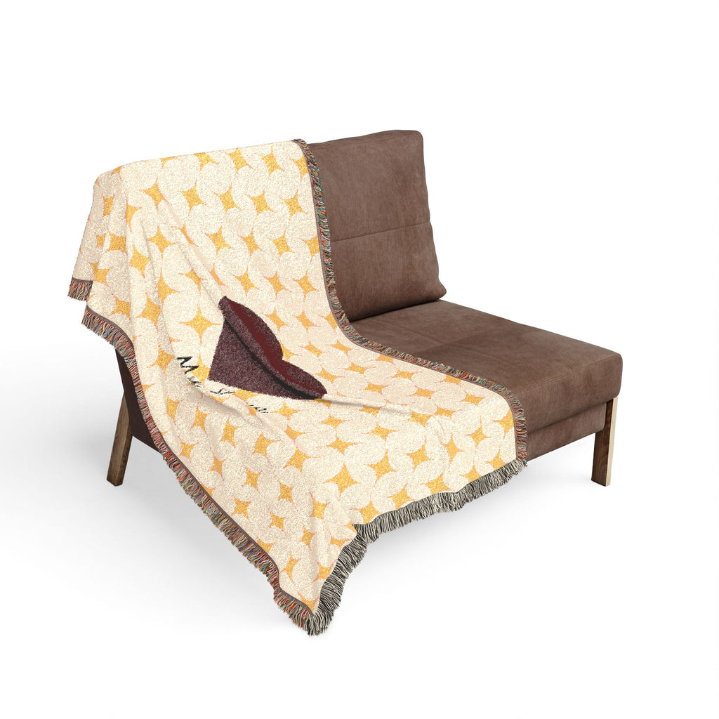 Braune Herzmuster-Webdecke | Kuscheldecke mit Herzmotiv, gemütliche Wohndekoration
