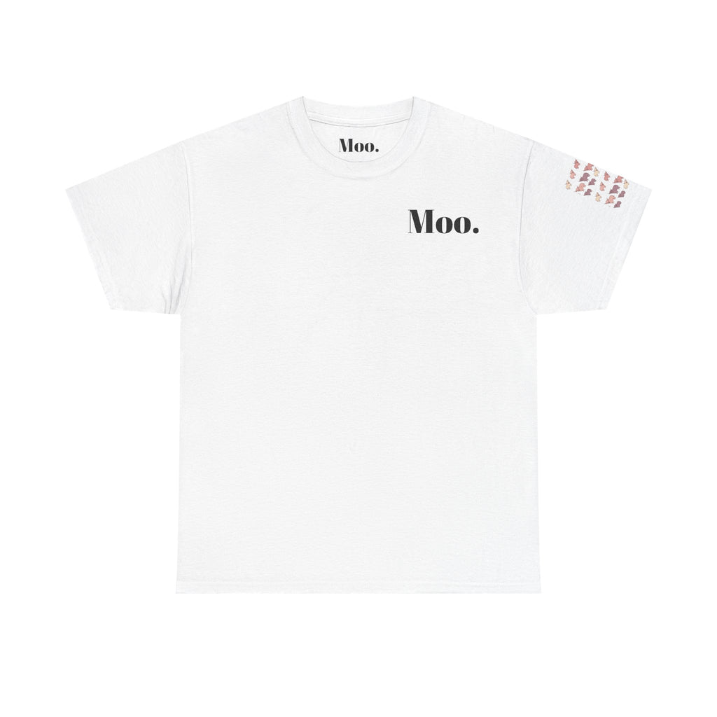 Moo text tee | Cow pattern tee