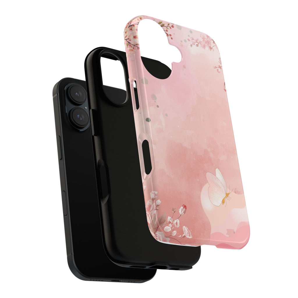 Pink Sakura Butterfly phone case | Tough Case