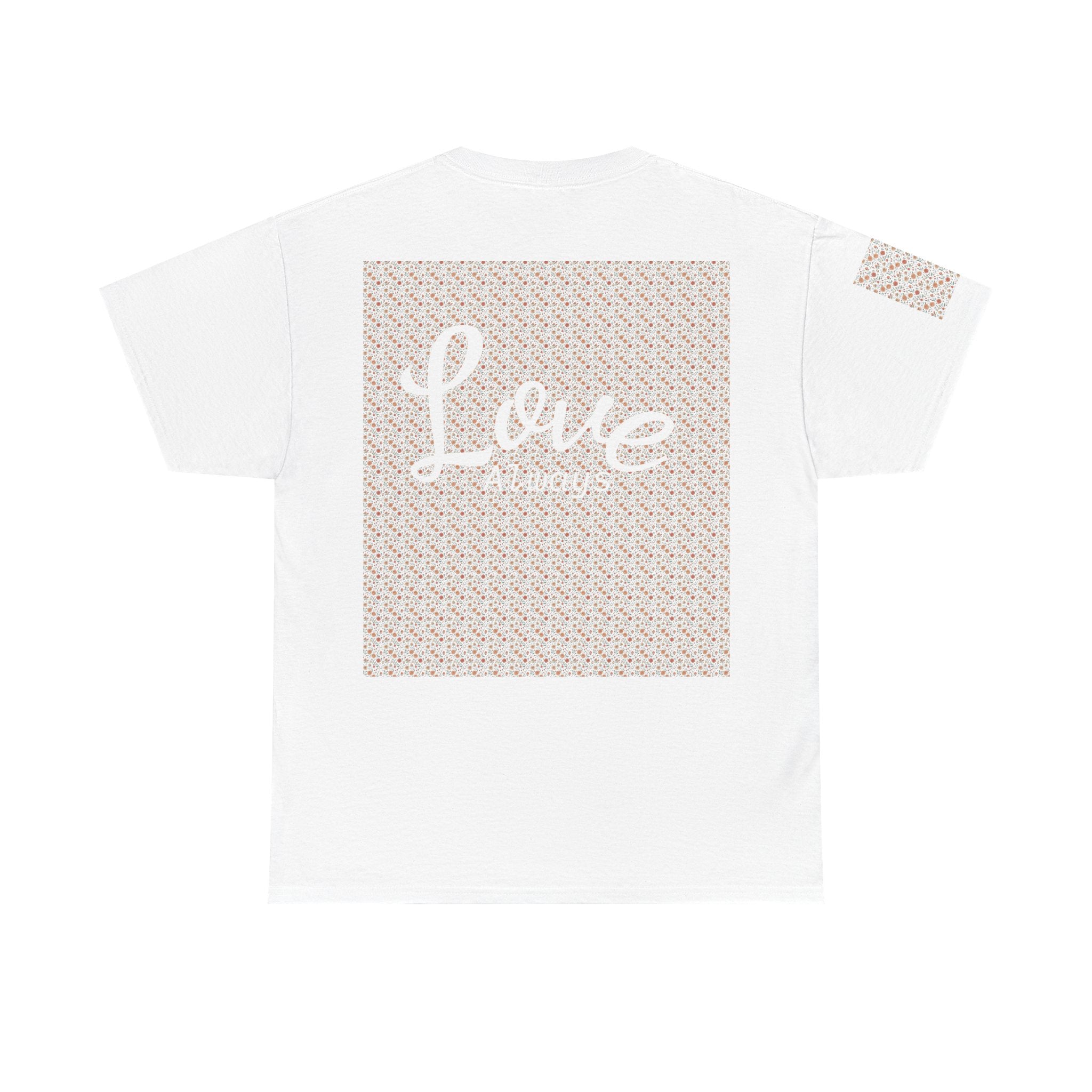 Love Script Pattern Tee | White tee with scripted "Love" back print