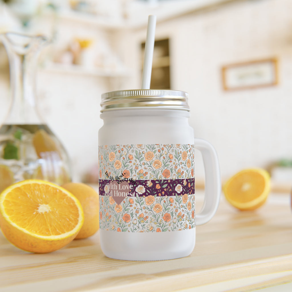 Vintage Floral Mason Jar | Floral Band Mason Jar Mug