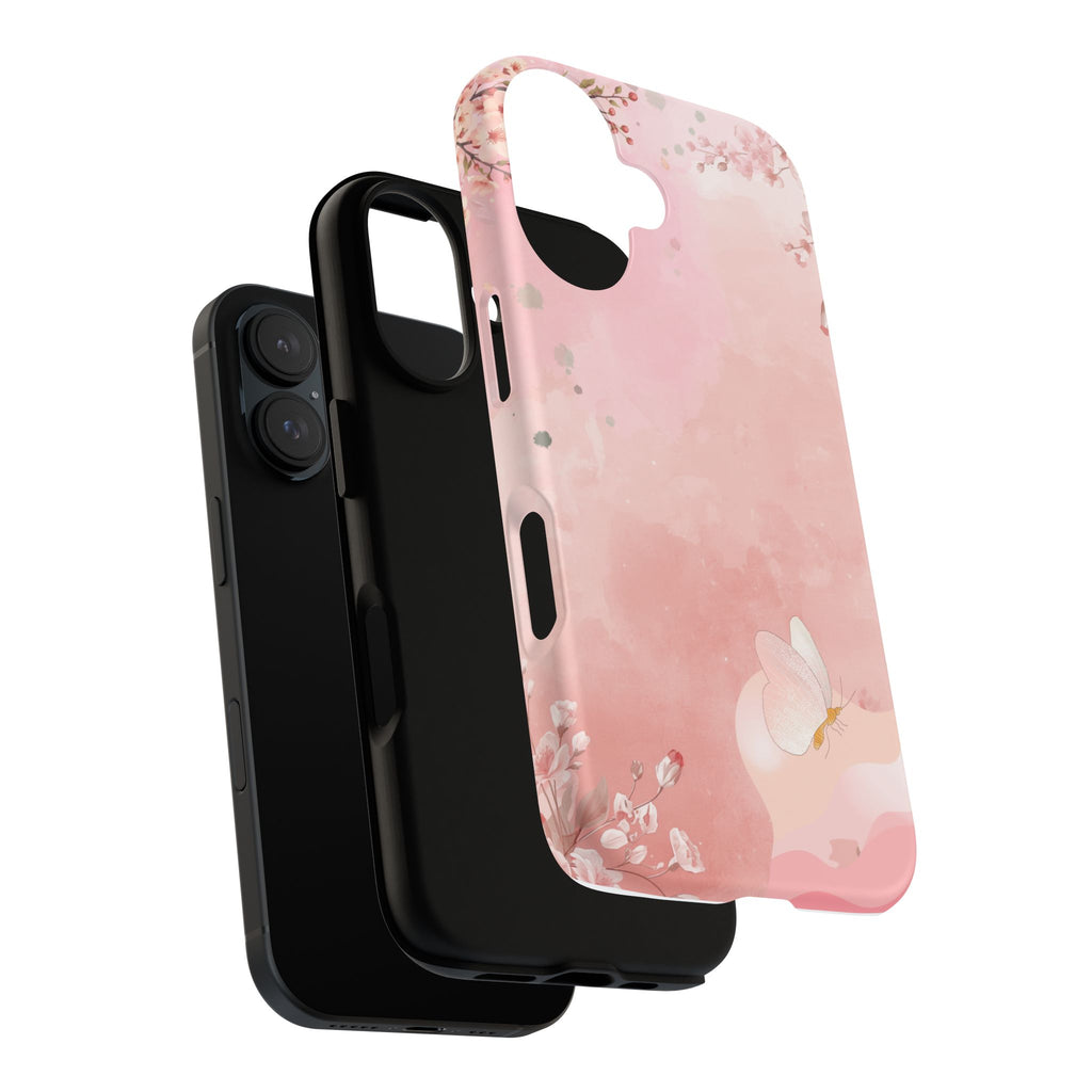 Pink Sakura Butterfly phone case | Tough Case