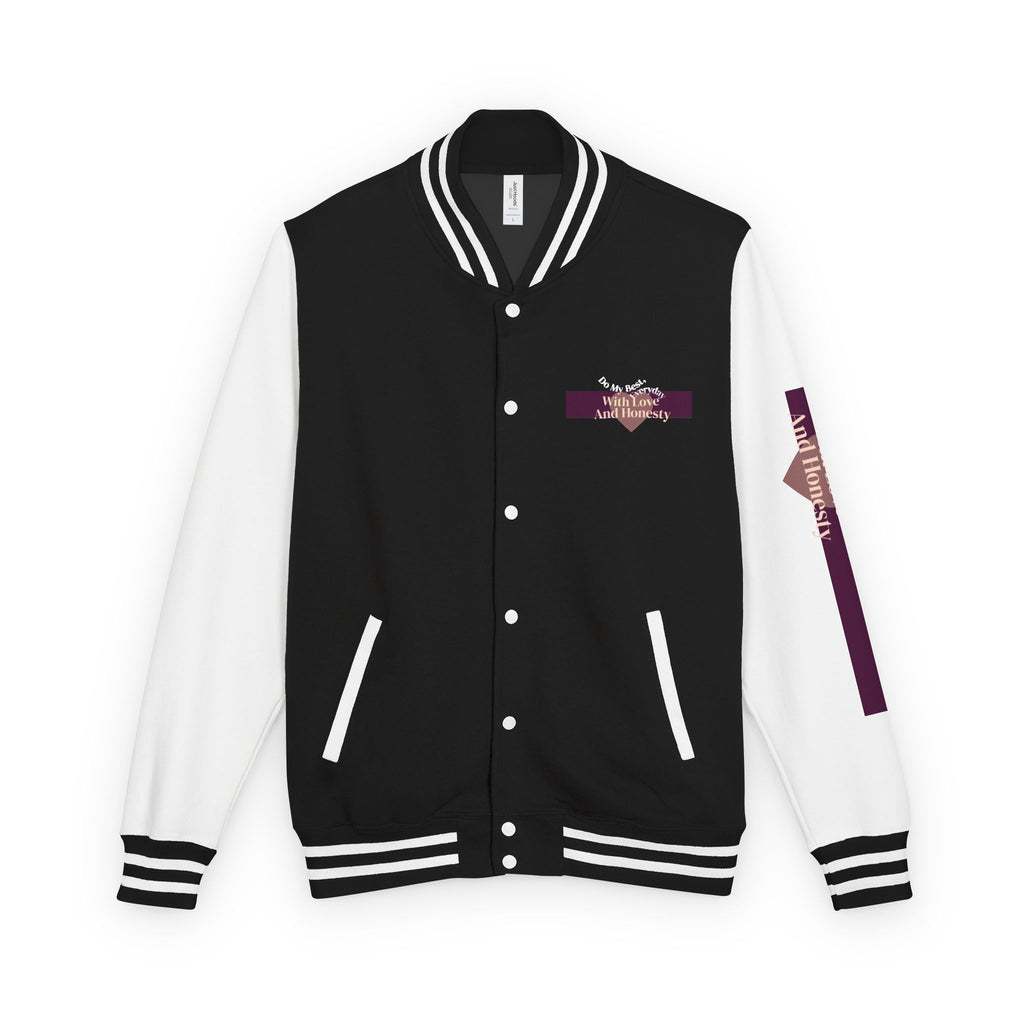 With Love And Honesty jacket | Letterman Jacket, Motivational Quote
