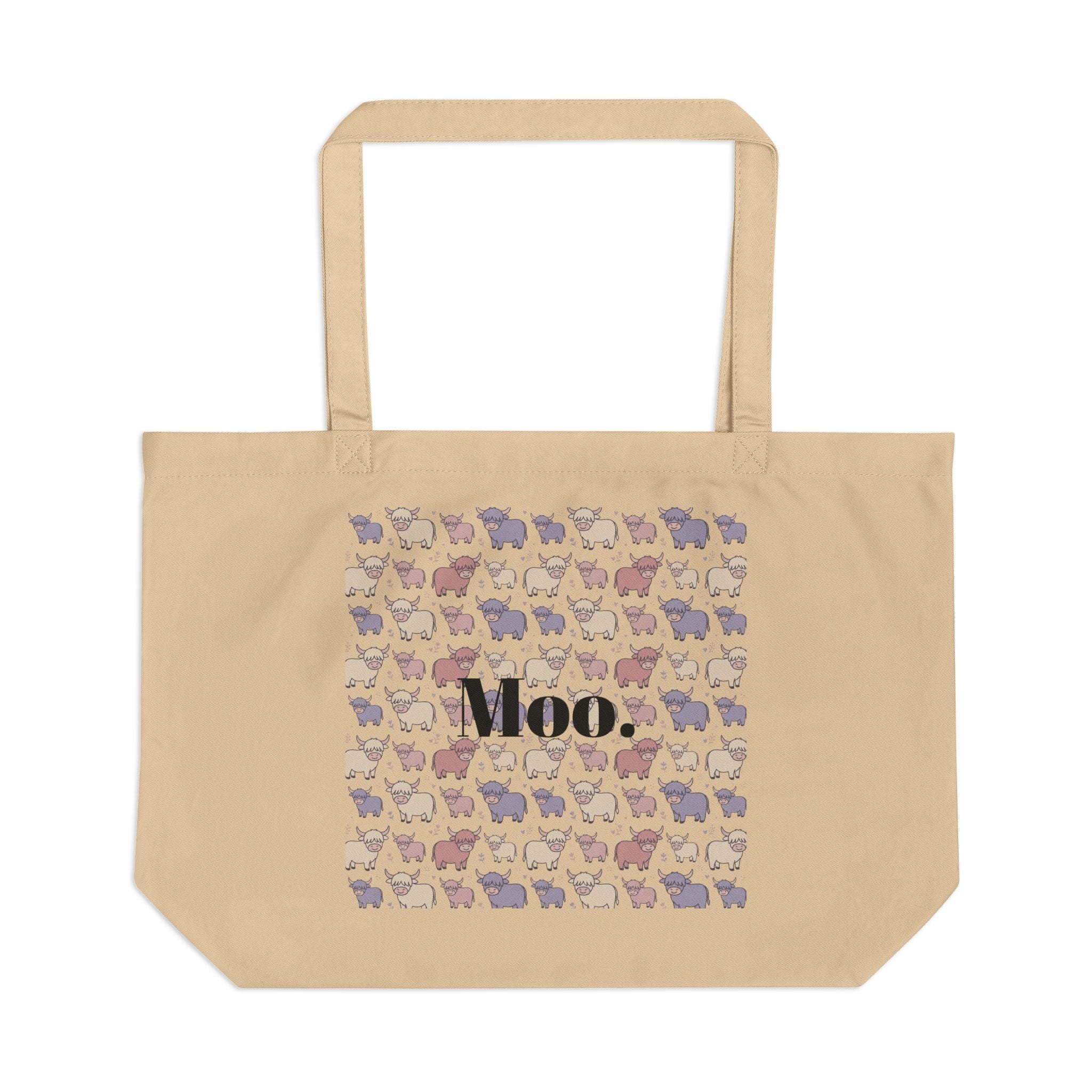 Moo Pattern Tote | Cow Illustration Tote