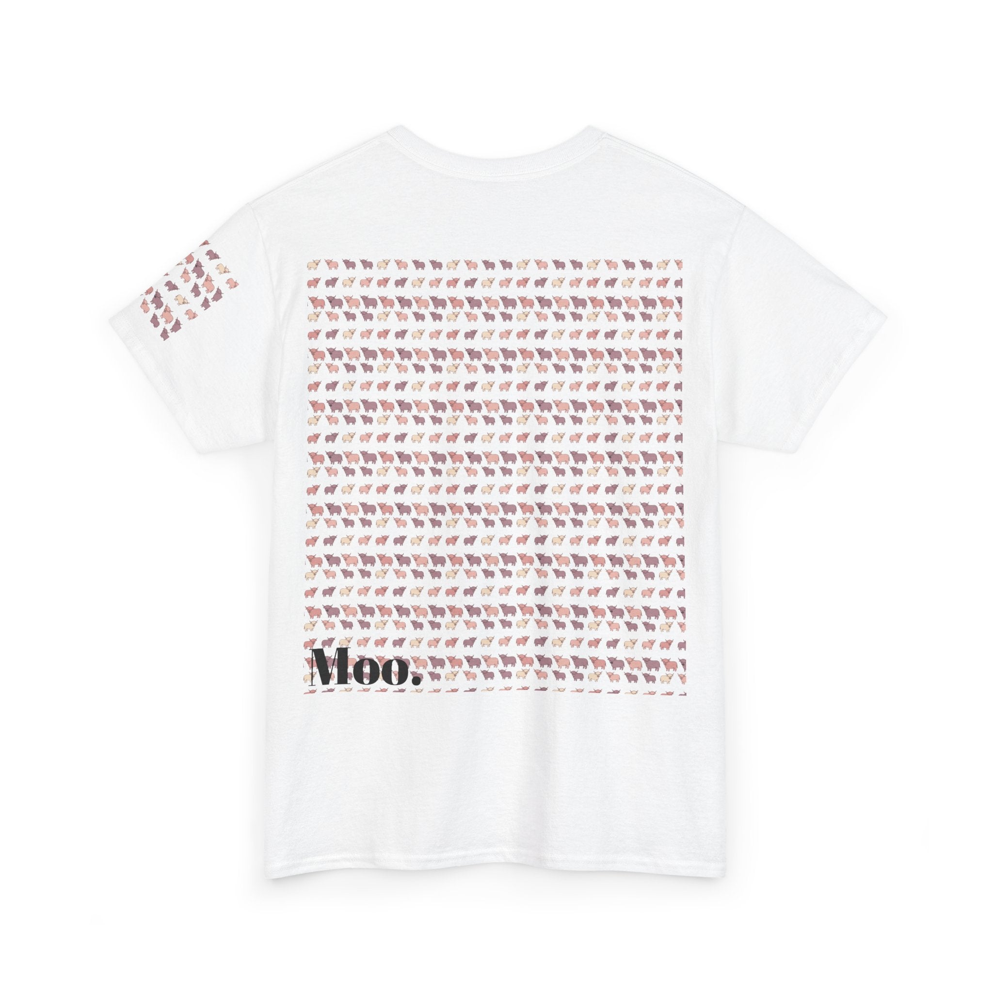 Moo text tee | Cow pattern tee