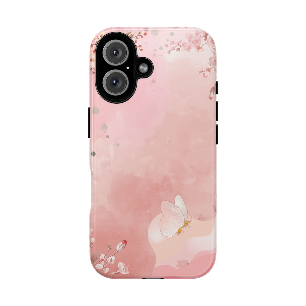 Pink Sakura Butterfly phone case | Tough Case