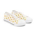 Yellow Retro Starburst Pattern Women's Low Top Sneakers | Heart "My Love"