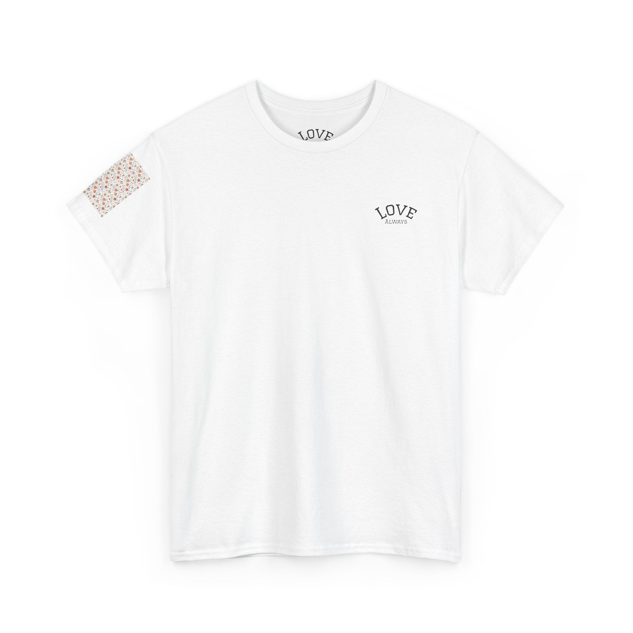 Love Script Pattern Tee | White tee with scripted "Love" back print