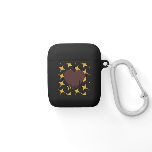 Braune Herzmuster „My Love“ AirPods Hülle