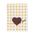 Heart My Love blanket | brown heart pattern velveteen plush blanket