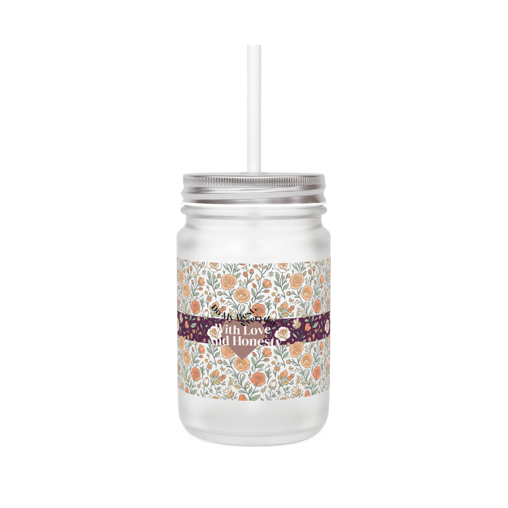 Vintage Floral Mason Jar | Floral Band Mason Jar Mug