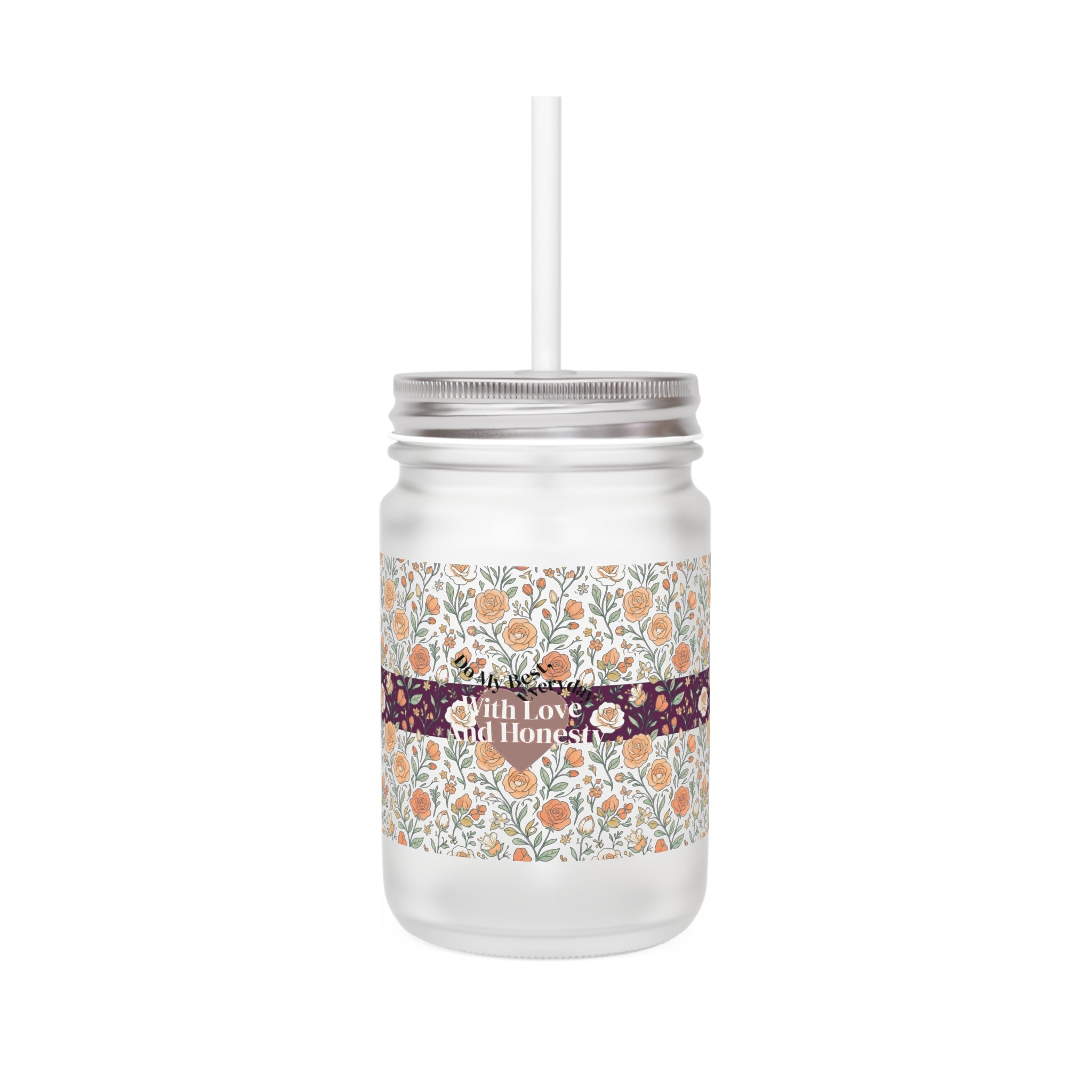 Vintage Floral Mason Jar | Floral Band Mason Jar Mug