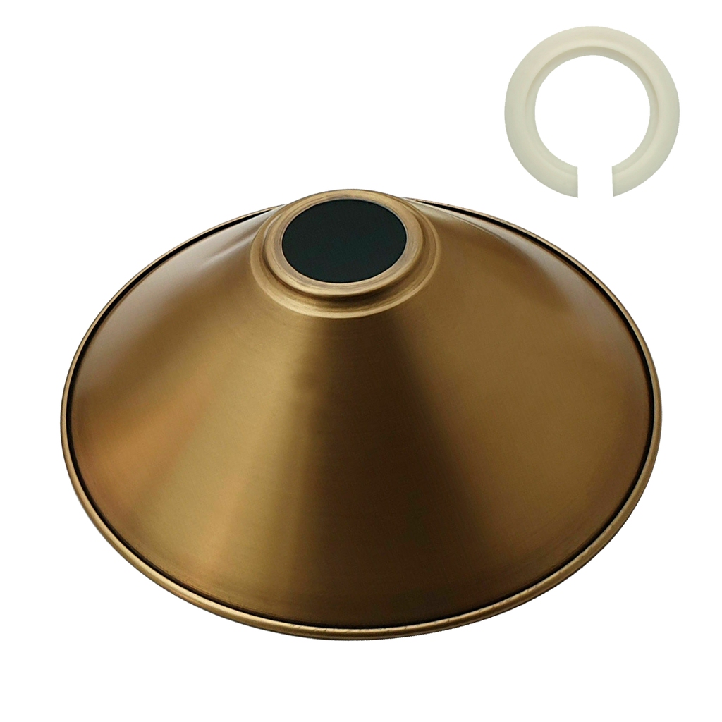 Modern Metal Yellow Brass Easy Fit Cone Shape Lampshade~1099