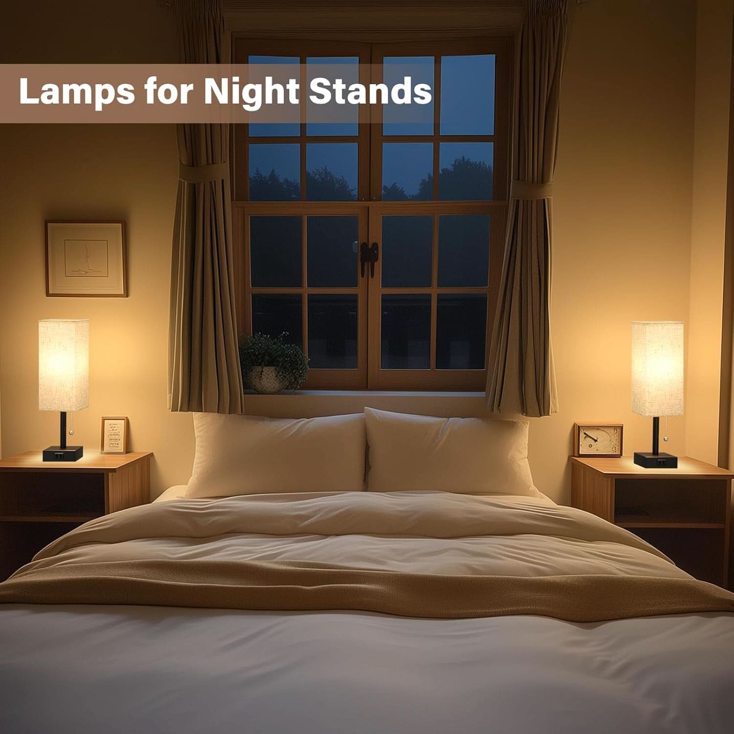 Luxurious Nightstand Lamps With Integrated AC Outlet-3