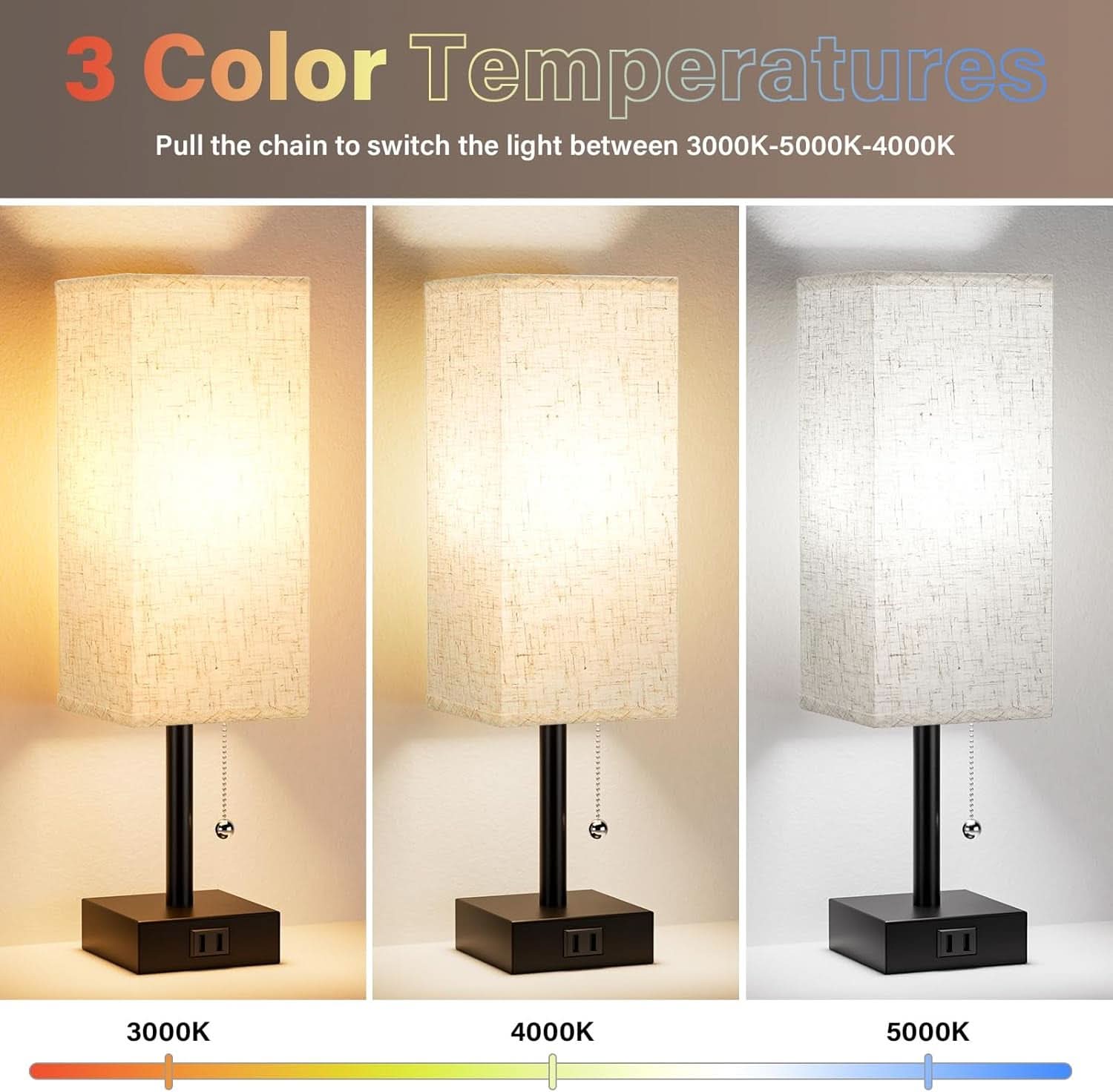 Luxurious Nightstand Lamps With Integrated AC Outlet-1