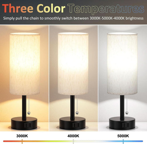 Bedside Table Lamps Set With ThreeColor Temperatures-1
