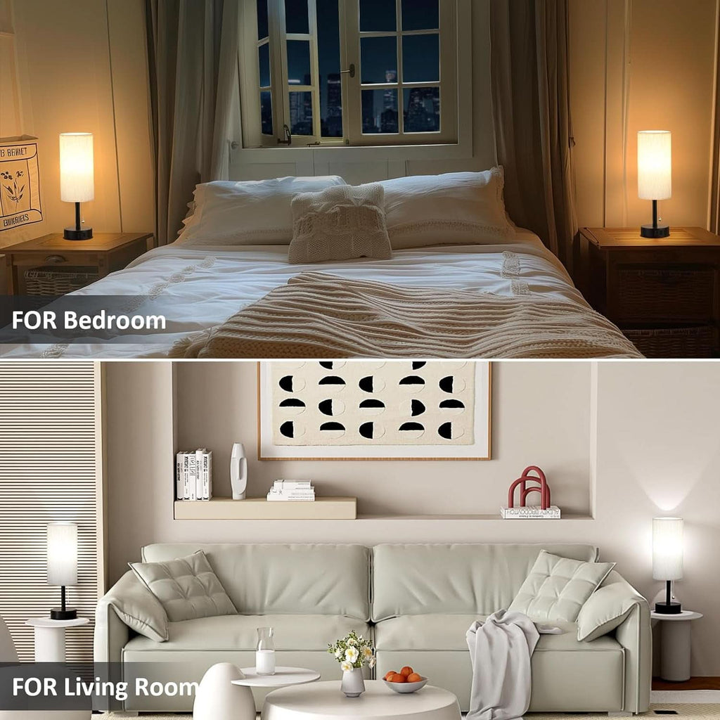 Bedside Table Lamps Set With ThreeColor Temperatures-4